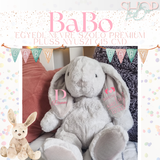 BaBo - Prémium plüss emlékőr nyuszi (45 cm)