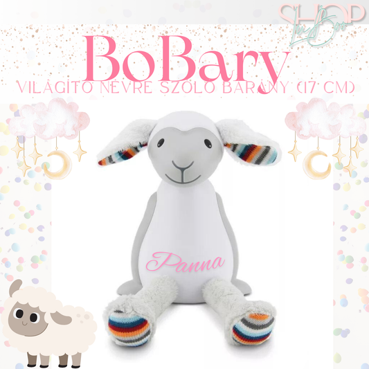 BoBary - Világító névre szóló bárány (17 cm)