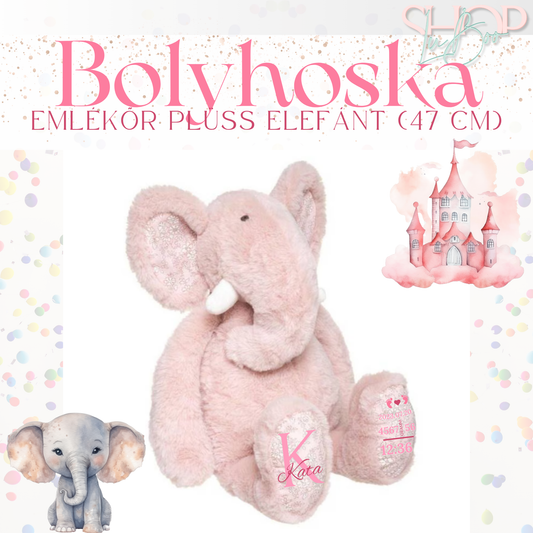 Bolyhoska - Emlékőr plüss elefánt (47 cm)