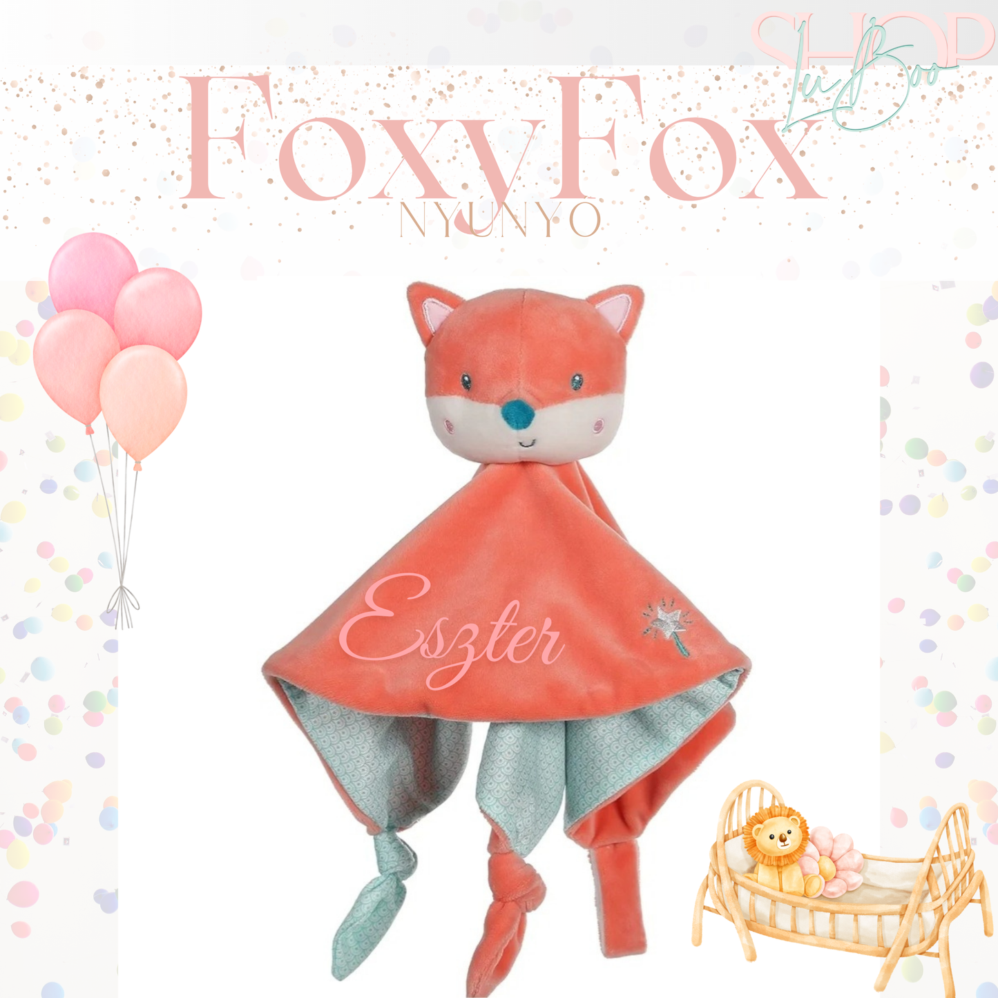 FoxFoy névre szóló róka nyúnyó (25 cm)