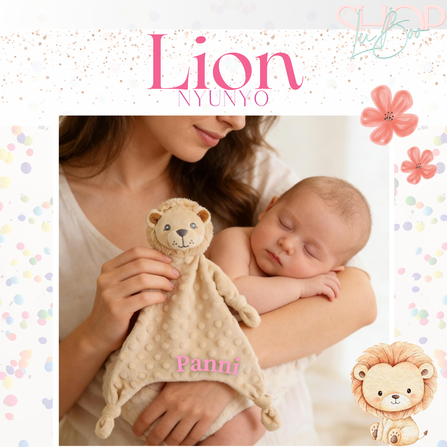 Lion névre szóló oroszlán nyúnyó (24 cm)
