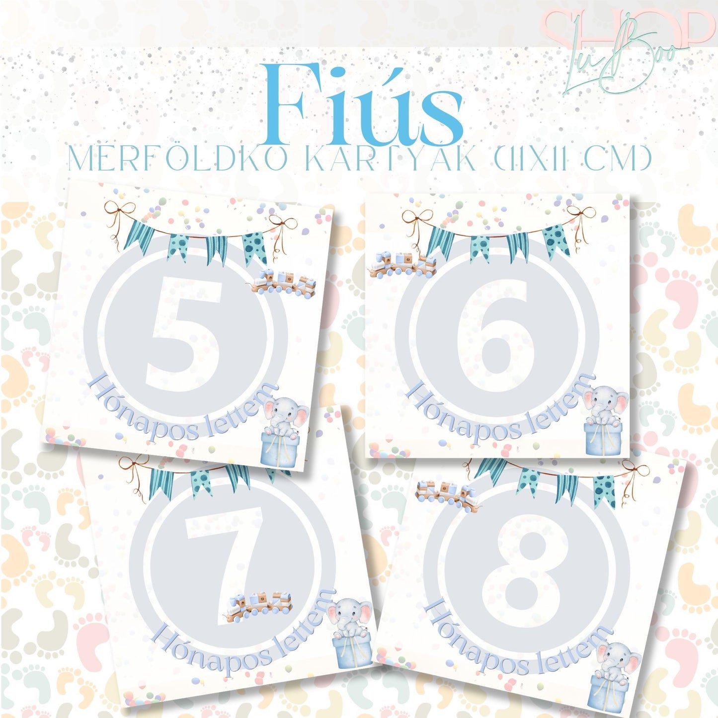 Mérföldkő kártyák - Fiús (11x11 cm) - ShopLuBoo