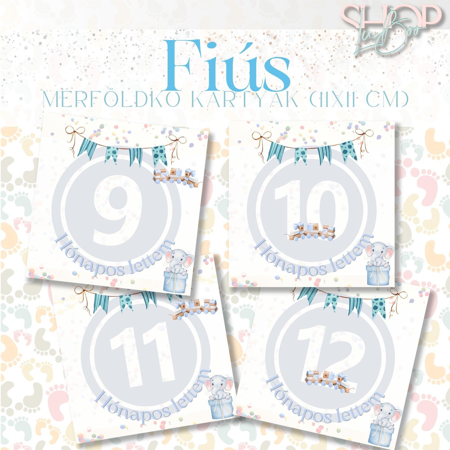 Mérföldkő kártyák - Fiús (11x11 cm) - ShopLuBoo