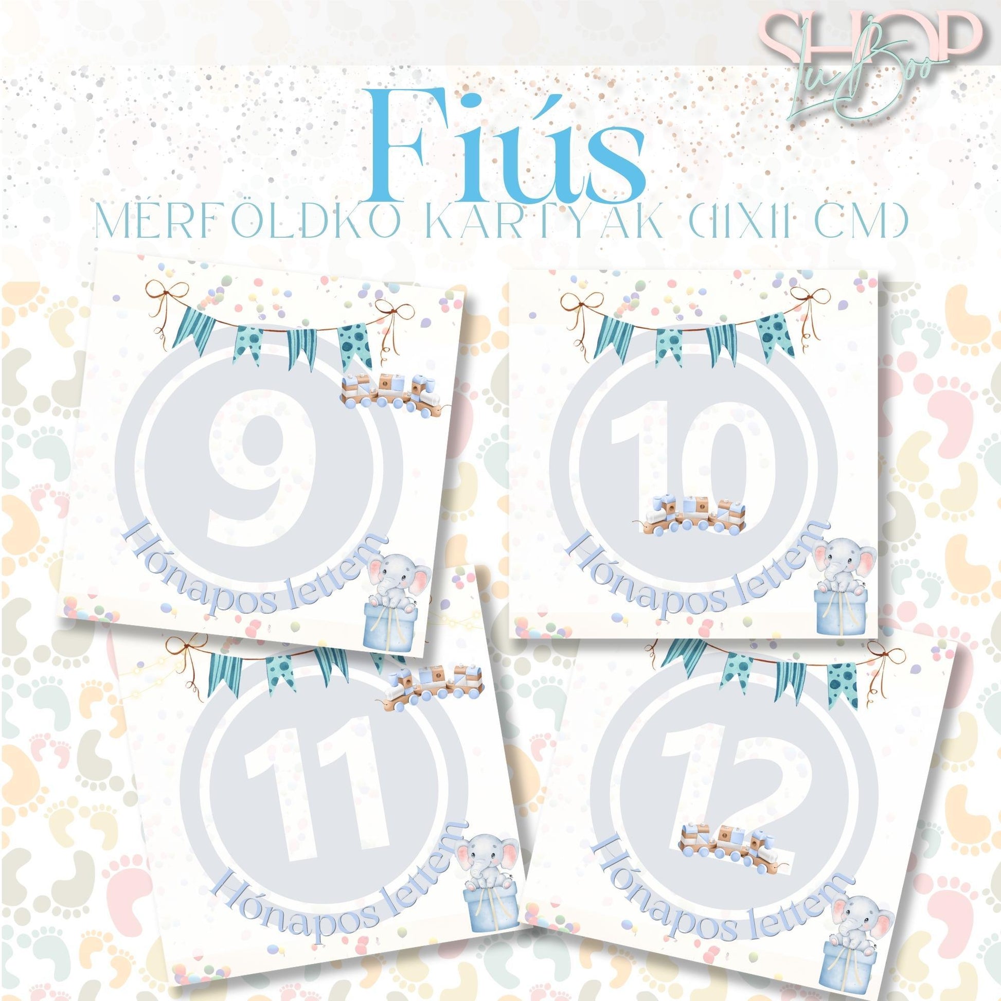 Mérföldkő kártyák - Fiús (11x11 cm) - ShopLuBoo
