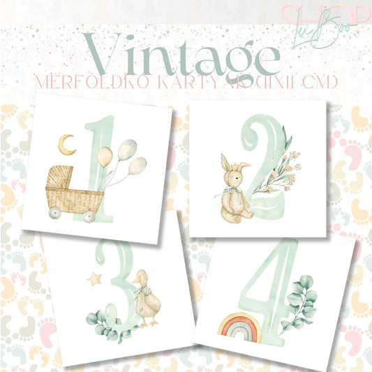 Mérföldkő kártyák - Vintage (11x11 cm) - ShopLuBoo