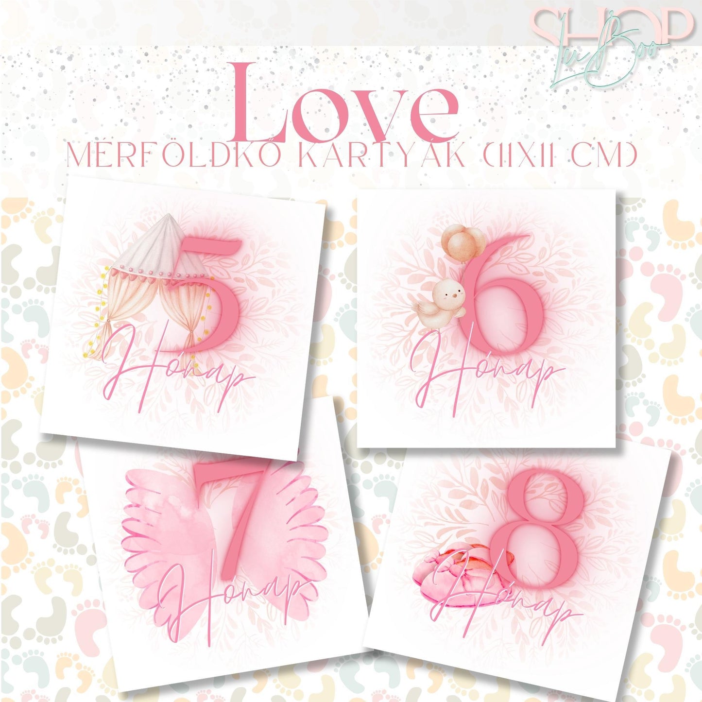 Egyedi baba mérföldkő kártyák – ShopLuBoo ajándék babaváróra