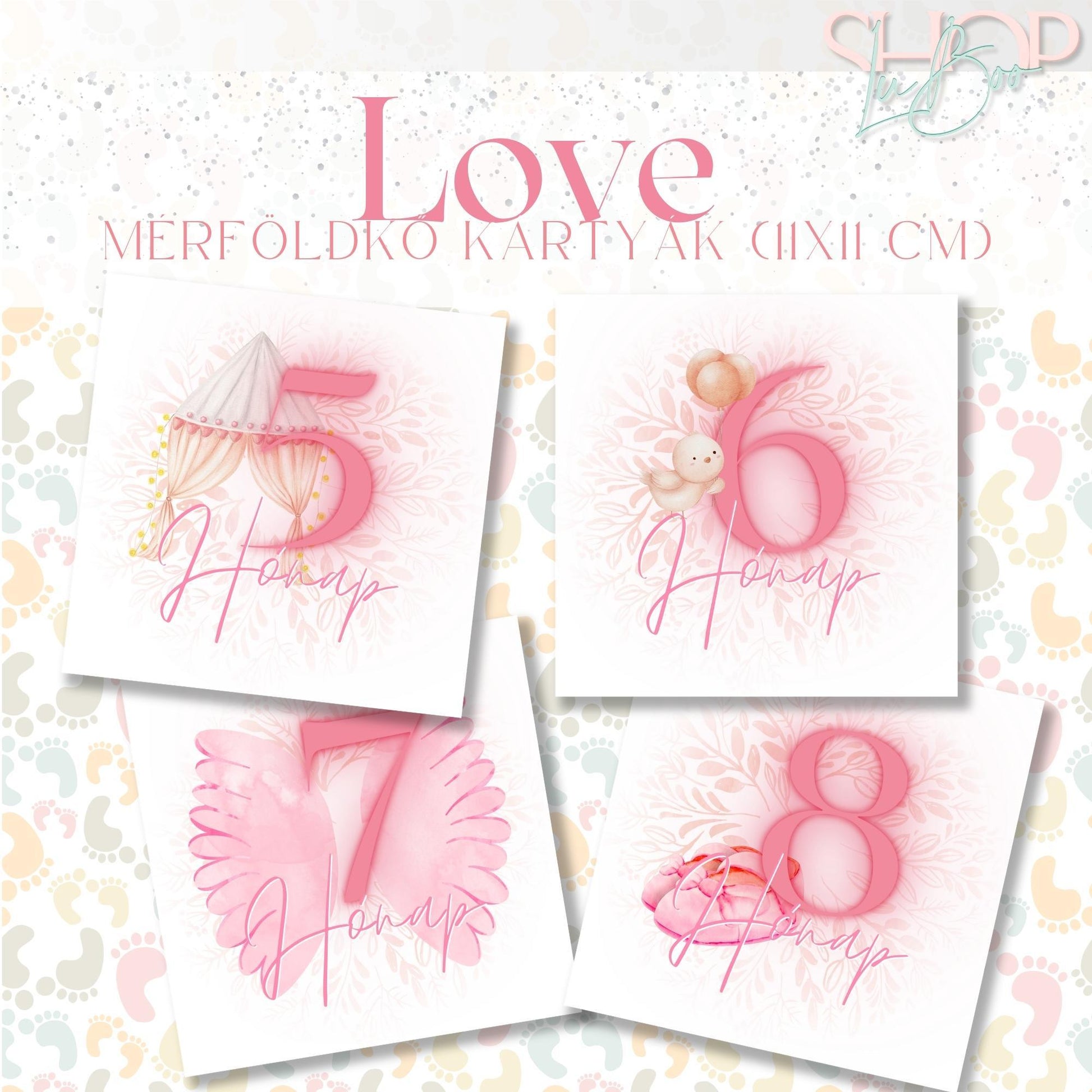 Egyedi baba mérföldkő kártyák – ShopLuBoo ajándék babaváróra