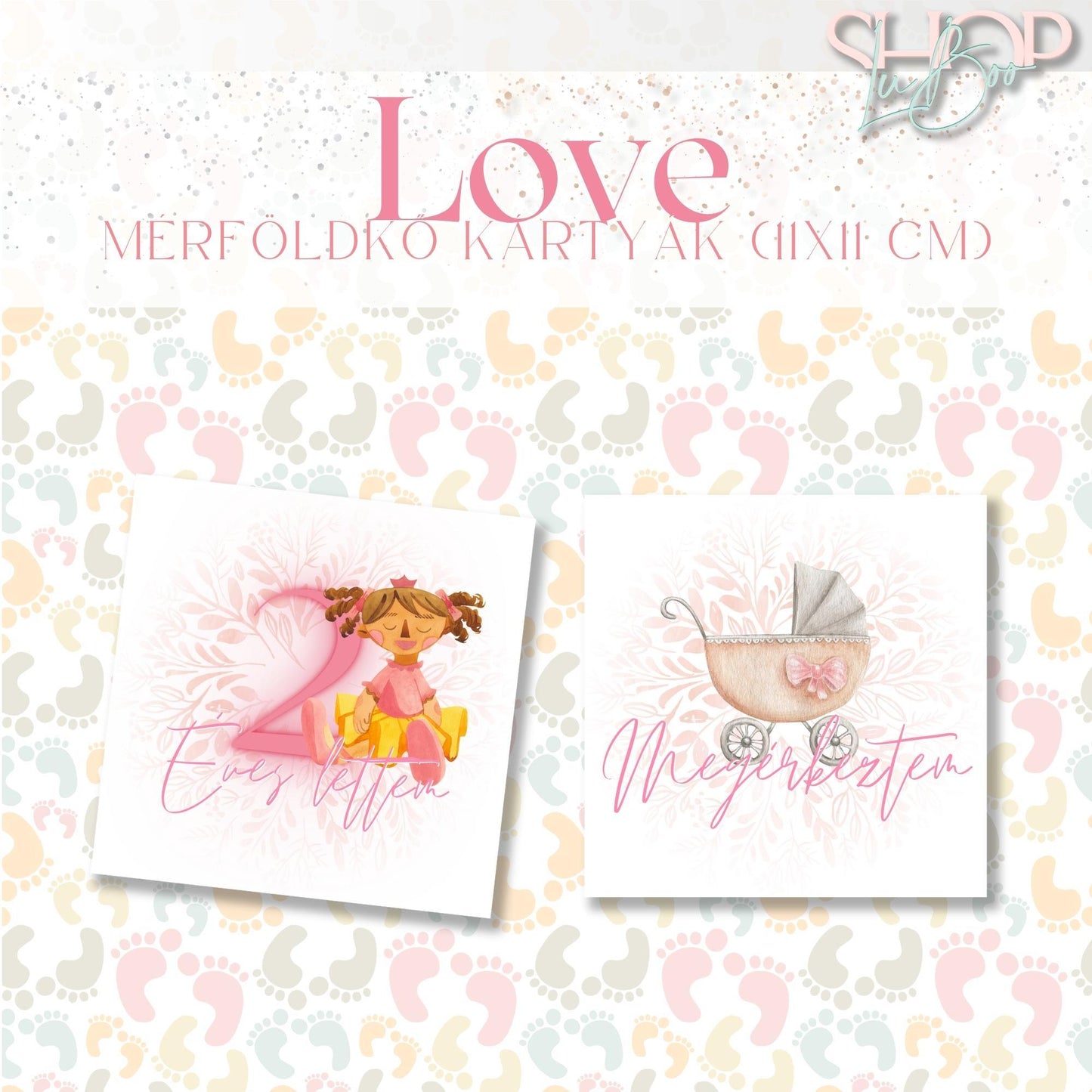 Egyedi baba mérföldkő kártyák – ShopLuBoo ajándék babaváróra