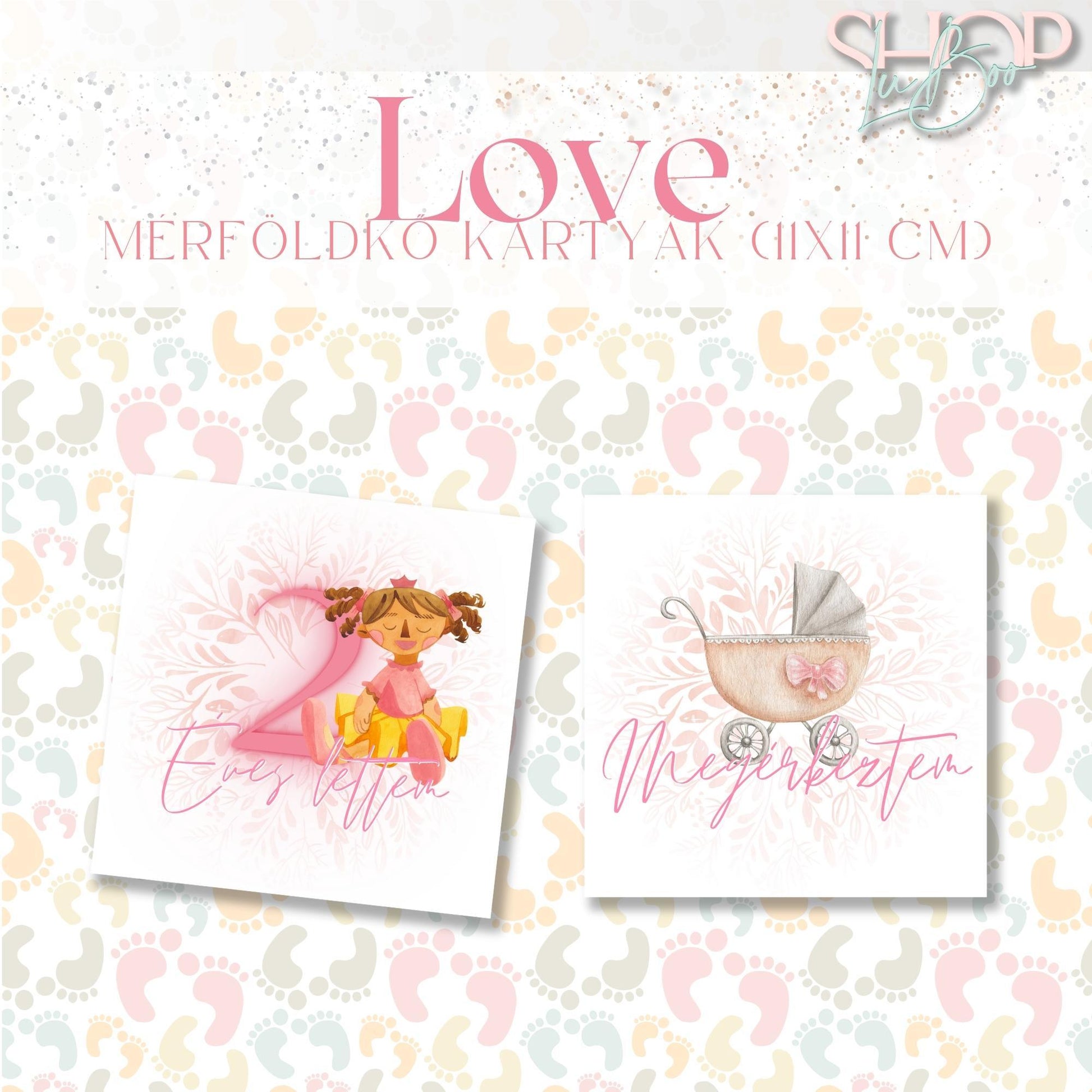 Egyedi baba mérföldkő kártyák – ShopLuBoo ajándék babaváróra