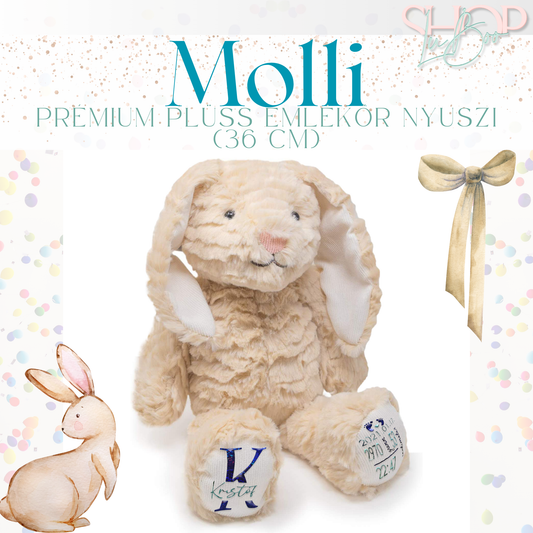 Molli - Prémium plüss emlékőr nyuszi (36 cm)