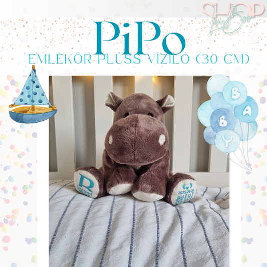 PiPo - Emlékőr plüss víziló (30 cm)