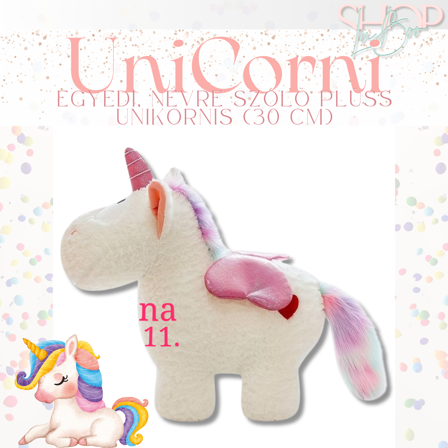 UniCorni - Emlékőr plüss unikornis (30 cm)