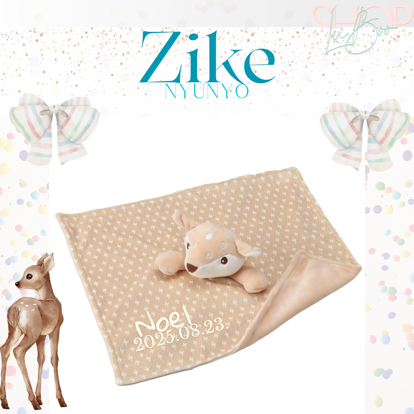 Zike névre szóló őzike nyúnyó (34 cm)