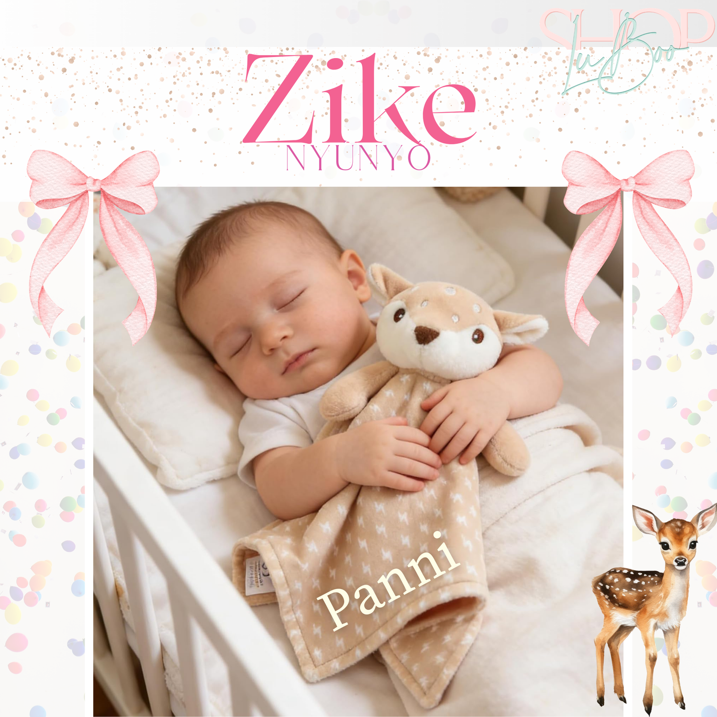 Zike névre szóló őzike nyúnyó (34 cm)